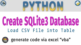 Create PYTHON SQLite3 Database and Load CSV file into table All done with a Code Generator