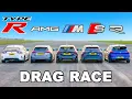 New Civic Type R v M135i v A35 v S3 v Golf R DRAG RACE