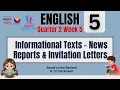 Download Lagu English 5 Quarter 2 Week 5 | Informational Texts News Reports \u0026 Invitation Letters