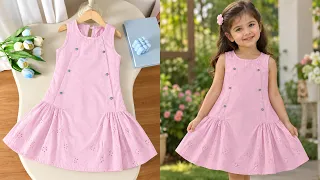Beautiful A-Line Baby Frock Cutting & Stitching 💗 | Easy & Stylish Frock Design | DIY