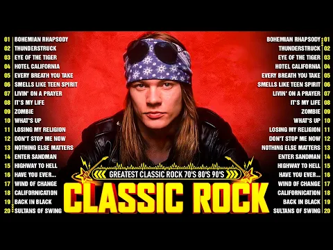 Download MP3 ACDC, Queen, Bon Jovi, Scorpions, Aerosmith, Nivrana, Guns N Roses - Classic Rock Songs 70s 80s 90s