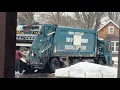 Town of Brookhaven CCC Heil Garbage Truck B12 Picking Up Trash on a Rainy Thursday