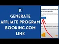 How to Generate Affiliate Program Booking com Link 2026