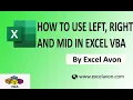 How to use String functions Left Right and Mid in Excel VBA - Excel Avon