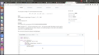 Calculating factorial of N BigInteger in java HackerRank challenge