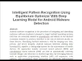 Intelligent Pattern Recognition Using Equilibrium Optimizer With Deep Learning Model for Android Mal
