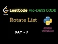 Rotate List Leetcode Python Hindi October Leetcode Challenge Day 7