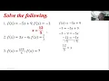 9 2 Solving Function Notation Math 10