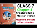 CLASS-7 Chapter-4 chapter NAME - more on python book Kips it cyber Quest computer
