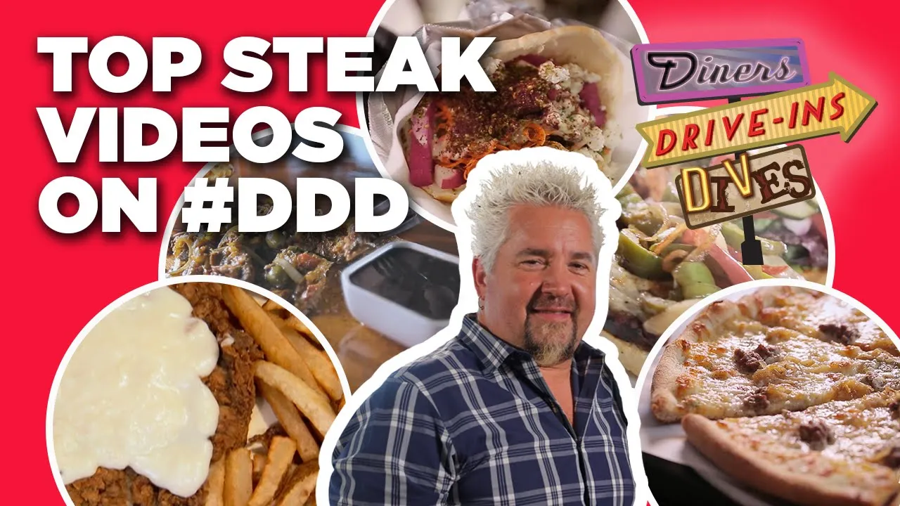 Top #DDD Steak Videos of All Time with Guy Fieri   Diners, Drive-Ins, and Dives   Food Network