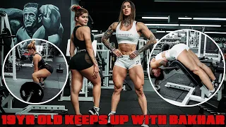 19YR OLD THAISSA KEEPS UP WITH BAKHAR NABIEVA HAMSTRINGS GLUTES WORKOUT KEEP IT SIMPLE
