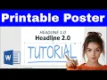 How to Make a POSTER Using Microsoft WORD Easy Printable