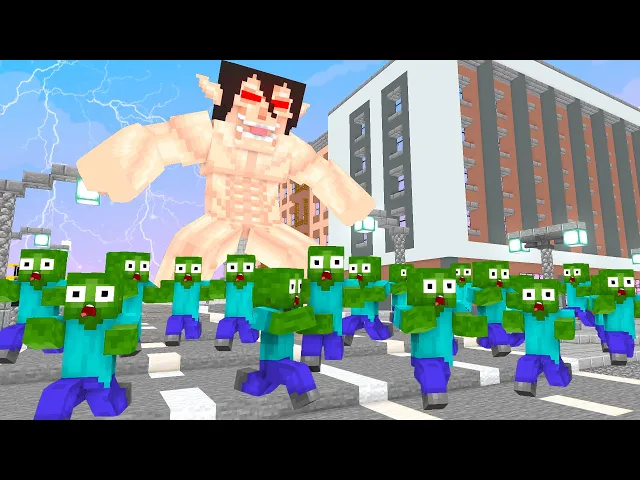 Download MP3 Monster School Titan VS 1000 Zombie  - Minecraft Animation