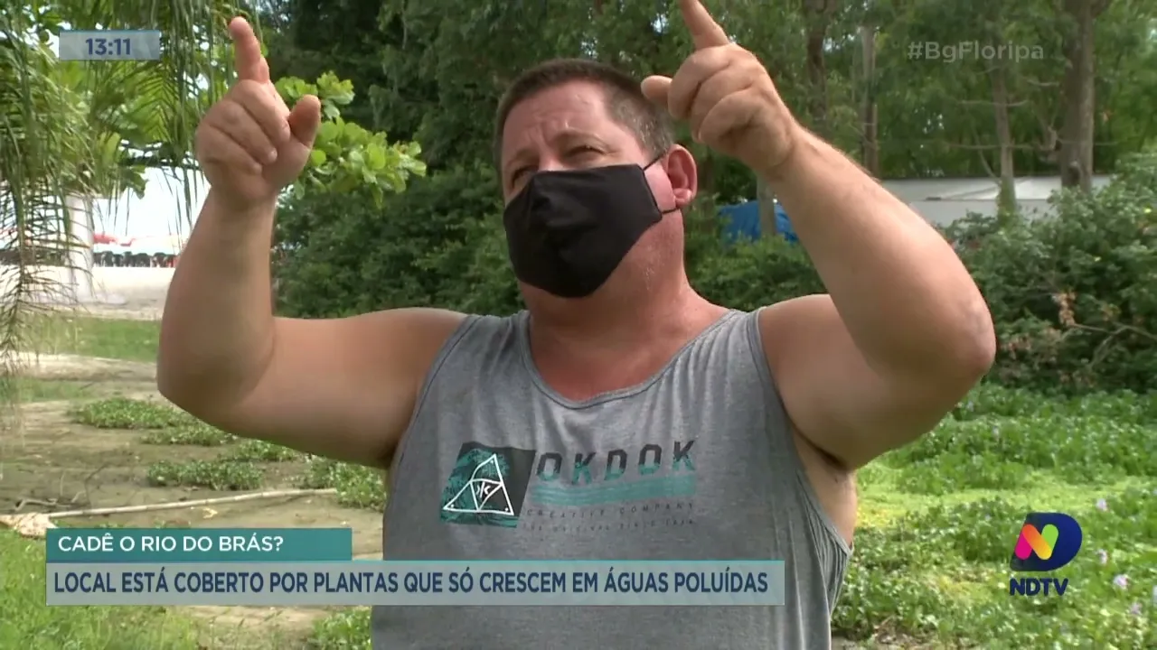Cadê o Rio do Brás? Local está coberto por plantas que só crescem em águas poluídas