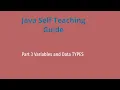 Part 3 Understanding Java Data Types and Variables