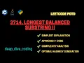 Longest Balanced Substring II LeetCode 3714 Prefix Sum Hashing