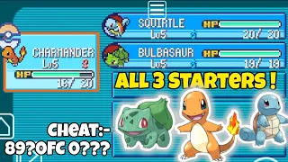 All Three Starters Cheat Code Pokemon Fire Red