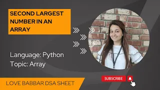 Second Largest Number in An Array in Python in Hindi GFG GeeksforGeeks LeetCode