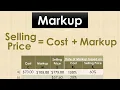 Markup Selling Price - Cost with solved problems