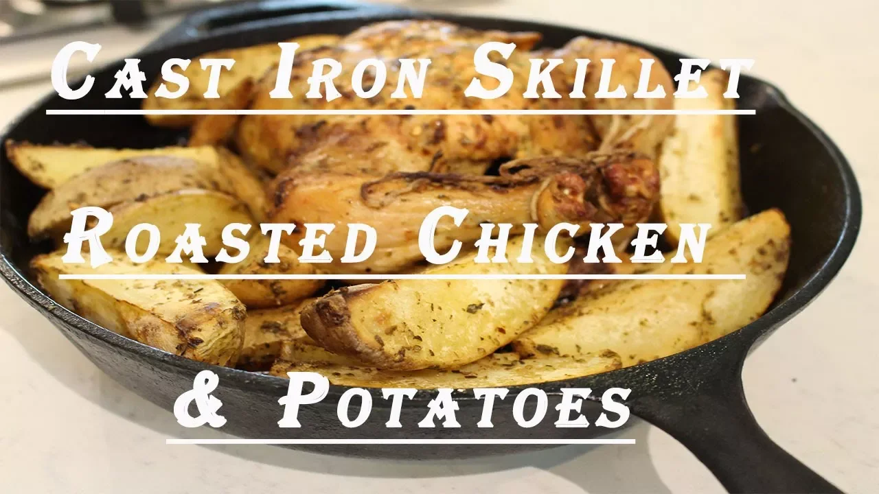 Cast Iron Skillet Greek Style Roasted Chicken & Lemony Potatoes/ BONUS Bloopers