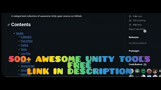 500 Unity Awesome FREE Tools in Github repo with source code