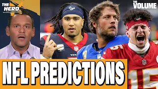 NFL Predictions: Chiefs, Rams, Texans, Kenneth Walker + Matt Stafford vs. Aaron Rodgers | THE HERD