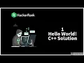 1 Print Hello World Hackerrank C Solution