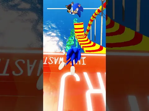 Sonic Vs Shadow Water Slide Competition