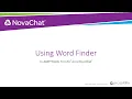 How To Use Word Finder in LAMP Words For Life on a NovaChat