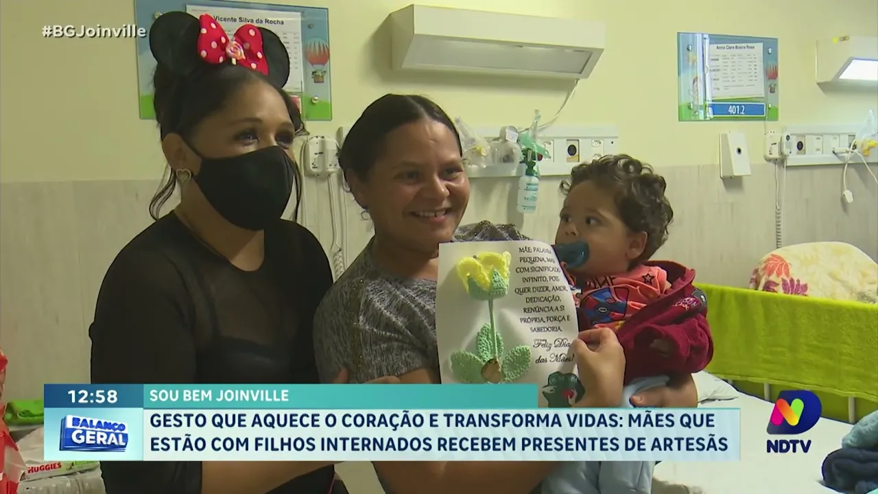 Sou Bem Joinville: mães que estão com filhos internados recebem presentes de artesãs