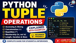 Python Tuple Operations Explained Access Concatenation Repetition Membership More