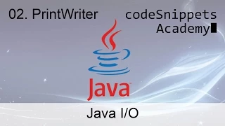 Java 02 The PrintWriter class - writing to a file