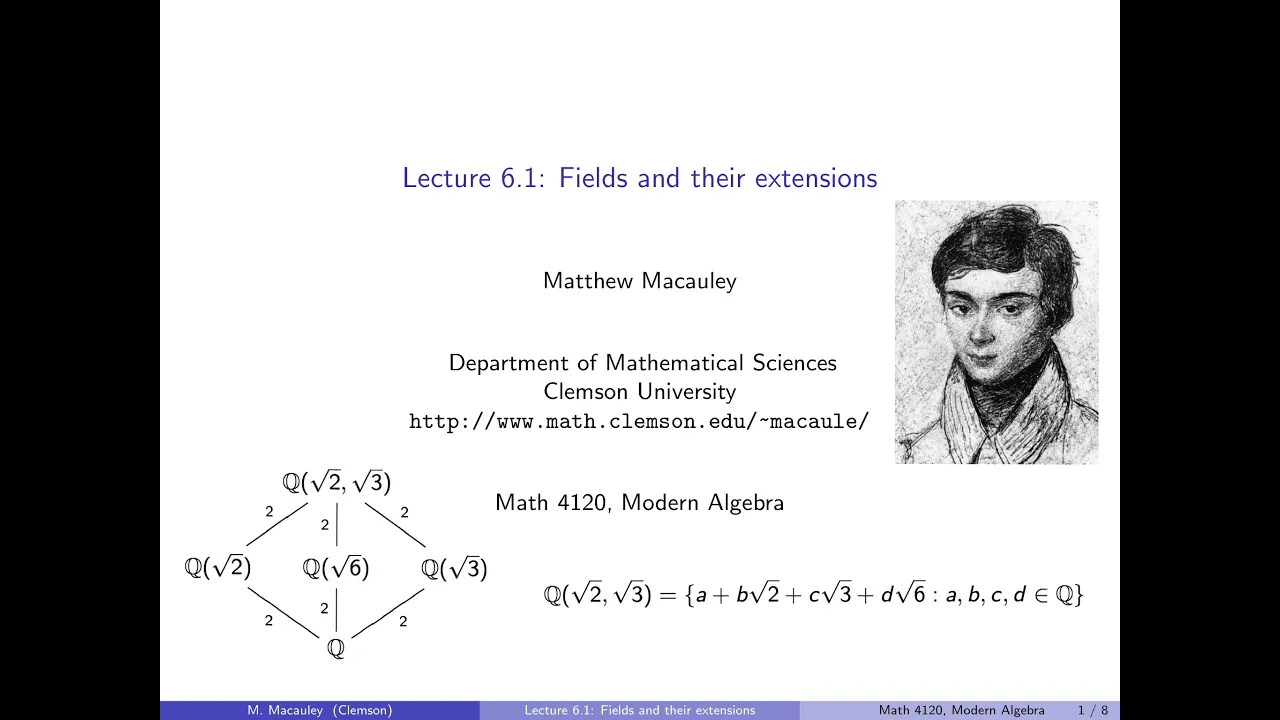 Visual Group Theory, Lecture 6.1: Fields and their extensions
