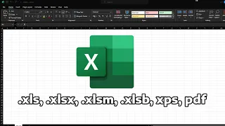 How To Change Excel File Extension xls xlsx xlsm xlsb xps pdf