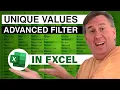 Excel - Unique Values with Advanced Filter 3 Other Ways