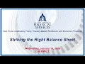Striking the Right Balance Sheet EventID 118821