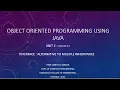 UNIT2 LECTURE 19 INTERFACES IN JAVA