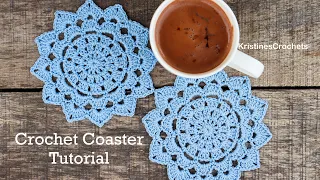 Lotus Petals Doily Coaster Crochet Tutorial - Beginner Friendly