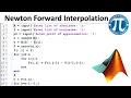 Newton Forward Interpolation MATLAB code Short Easy Explanation