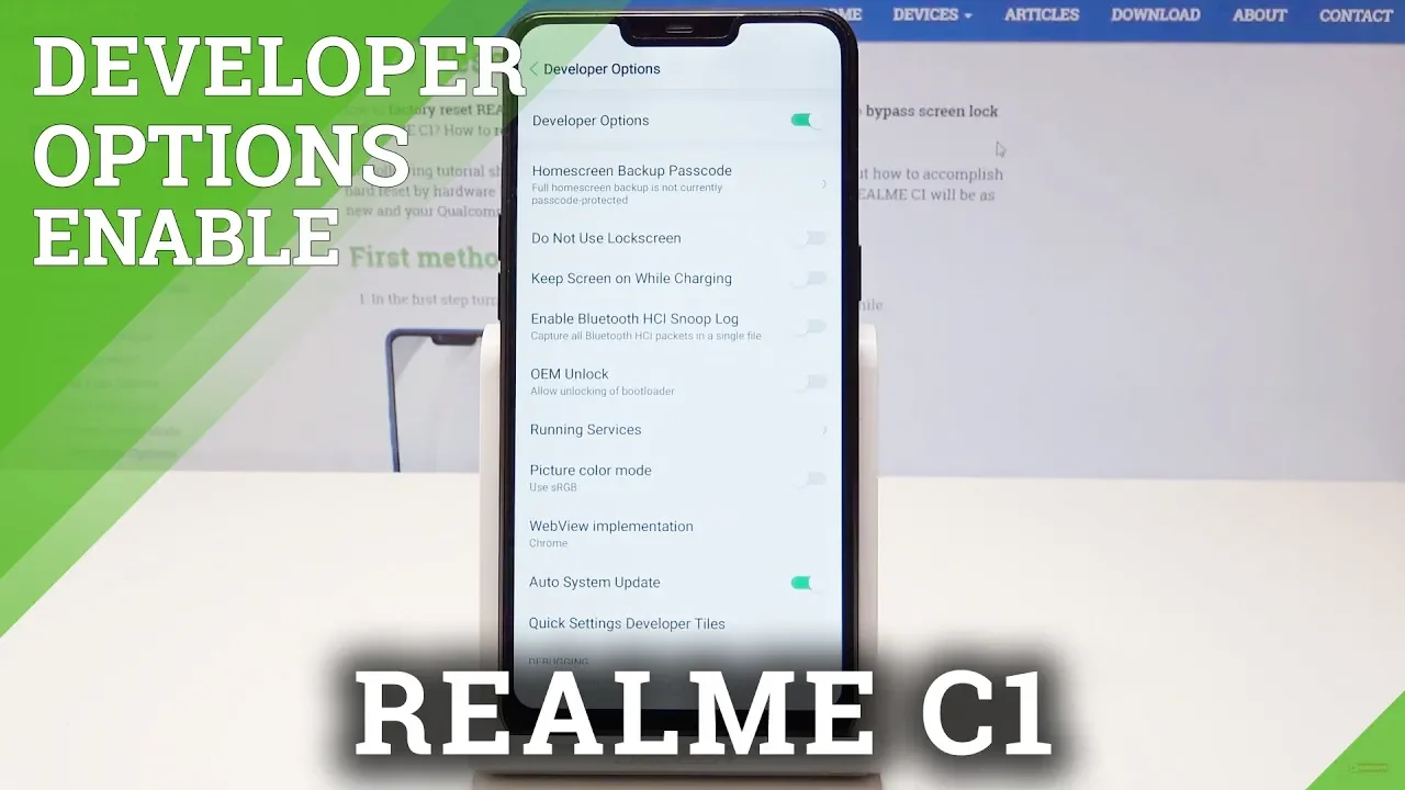 How to Allow Developer Options in REALME C1 - Developer Options Activation