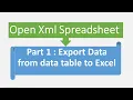 OpenXml SpreadSheet Part 1 - Export Data from datatable to excel in C