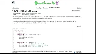 Java Practice-it Introduction to Java Programming Self-Check 1 32 Messy