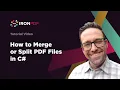 How to Merge or Split PDF Files in C IronPDF Tutorial