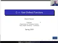 OLD COSC 2336 Data Structures and Algorithms User Defined Functions