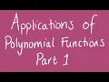 Applications of Polynomials - Part 1 Unit 1 and 2 VCE Maths Methods