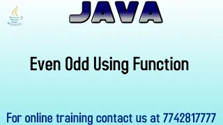 Test Integer Is Even or Odd Using Function In Java
