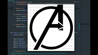 Python Basics Tutorial How to draw the Avengers logo in code using Turtle