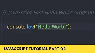 Getting Started with Hello world Program in JavaScript Part 02