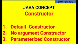 Java constructor and its types default constructor no argument constructor parameterized constructor