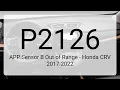 DTC P2126 APP Sensor B Out of Range - Honda CRV 2017-2022